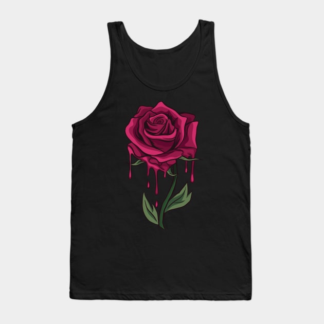 Bleeding Red Rose Tank Top by JFDesign123